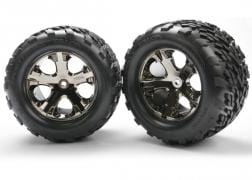 Talon tires, All-Star black chrome wheels, foam inserts (assembled and glued) (electric rear) (2) (TSM rated)