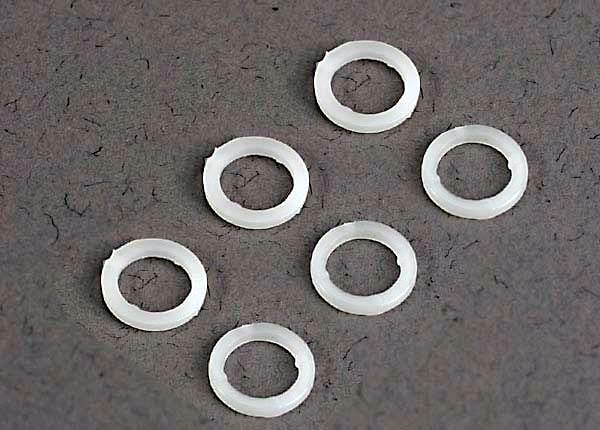 White plastic washers (5x8x1.0mm) (6)