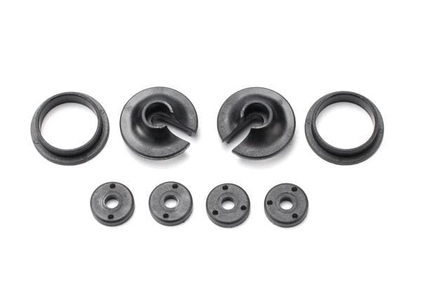 Spring retainers, upper &amp; lower (2)/ piston head set (2-hole (2)/ 3-hole (2))
