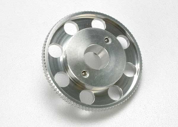 40mm aluminum flywheel, (larger, knurled for use with starter boxes) (TRX 2.5 and TRX 2.5R) (silver-anodized)