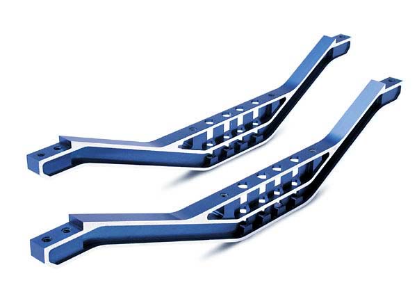 Chassis braces, lower machined 6061-T6 aluminum (blue) (2)/ hardware