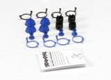 Pivot ball caps (4)/ dust boots, rubber (4)/ dust plugs, rubber (4)/ dust boot retainers, black (4), blue (4) (2 pkgs. req. to complete truck)