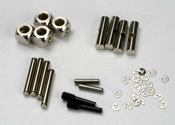 U-joints, driveshaft (carrier (4)/ 4.5mm cross pin (4)/ 3mm cross pin (4)/ e-clips (20)) (metal parts for 2 drivesshafts)