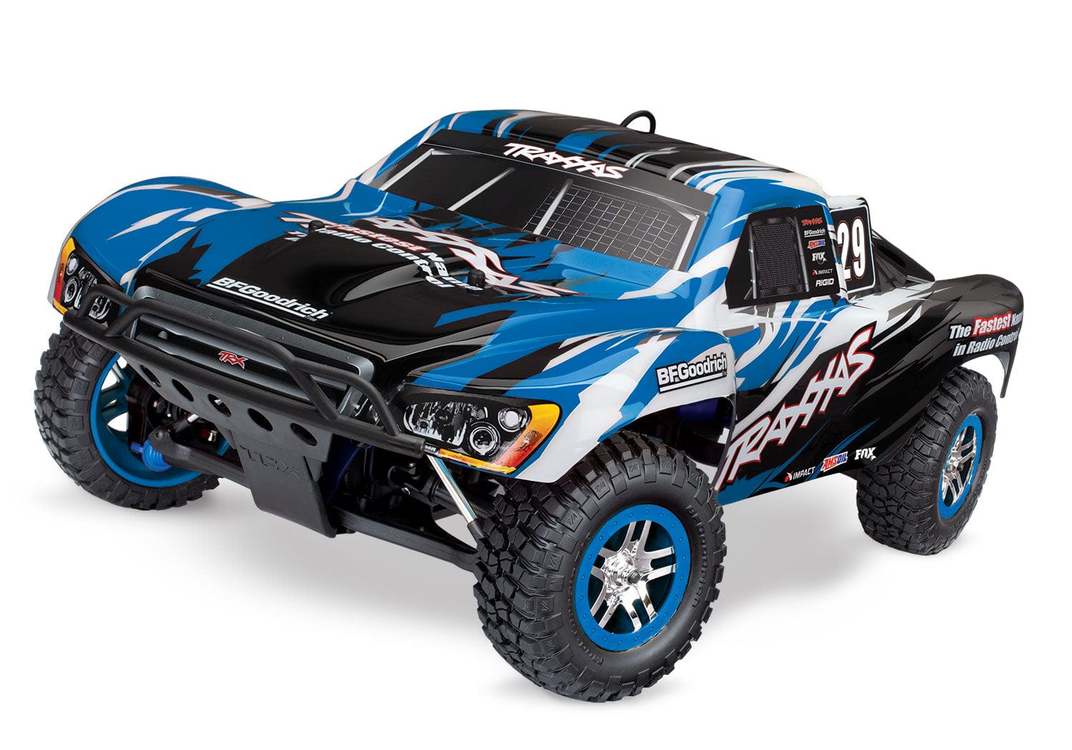 [Dış] Traxxas Slayer Pro - stüdyo çekimi 3/4 önden mavi siyah 29 numara