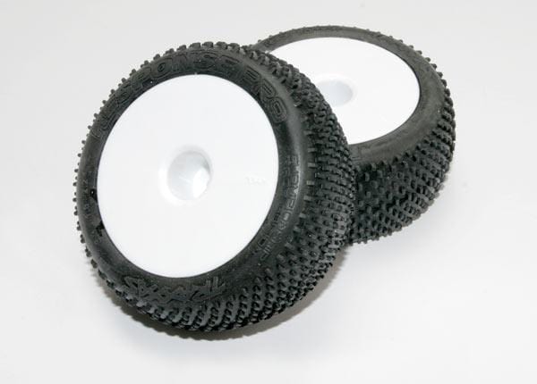 Tires & wheels, assembled, glued (white dished 2.2" wheels, Response Pro 2.2" tires, foam inserts) (2)