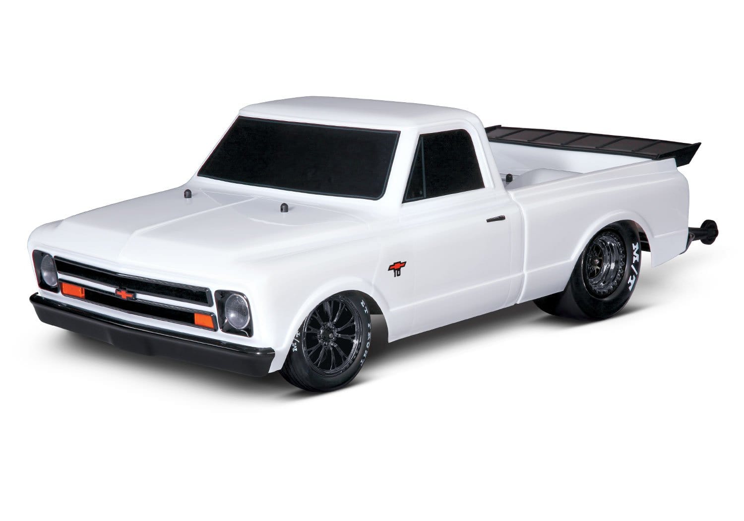 [Dış] Traxxas Drag Slash - beyaz araç stüdyoda önden 3/4 görünüm