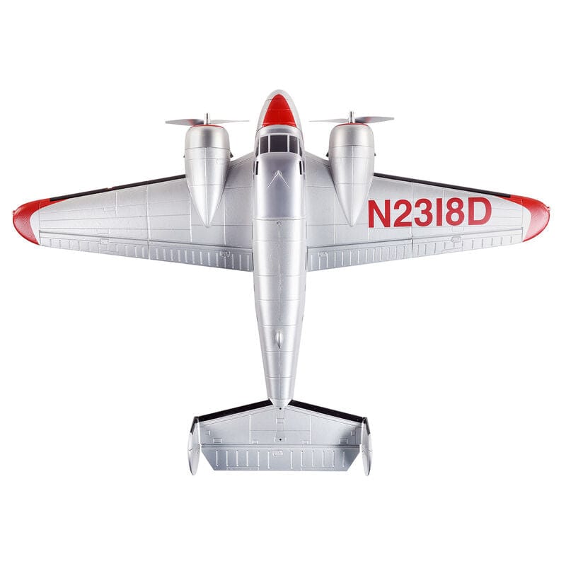 [Dış] E-flite Beechcraft D18 1.5m - Üstten görünüm, kanat açıklığı ve motor nacelleri
