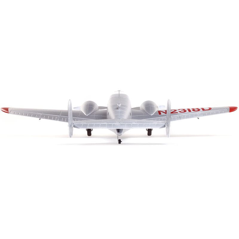 [Dış] E-flite Beechcraft D18 1.5m - Arkadan görünüm, kuyruk ve N2318D tescil numarası