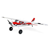 [Dış] E-flite Carbon-Z Cessna 150T 2.1m - Stüdyo çekimi, kırmızı-beyaz boya şeması üç çeyrek arka görünüm