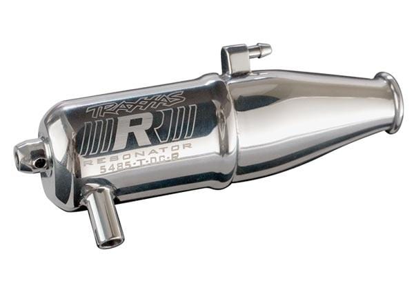 Resonator Tuned pipe, dual-chamber, ROAR legal (enhances mid to high-rpm power) (for Jato, N. Rustler, N. 4-Tec with TRX Racing Engines)