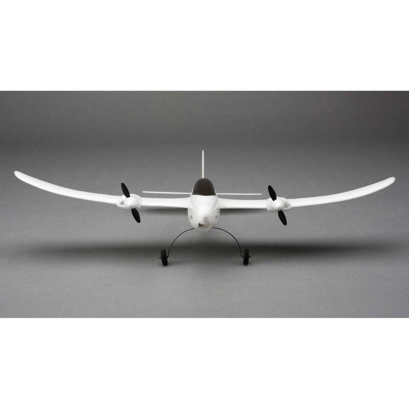 [Dış] HobbyZone Duet RTF - Önden görünüm, kanat açıklığı ve çift pervane