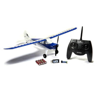 [Detay] HobbyZone Sport Cub S RTF - Kutu içeriği: uçak, kumanda, batarya ve USB şarj cihazı