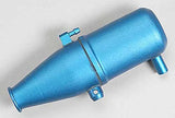 Tuned pipe, aluminum, blue-anodized (dual chamber with pressure fitting)/ 4mm GS