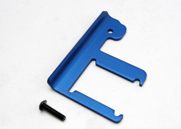 Chassis brace, Revo (3mm 6061-T6 aluminum) (blue-anodized)/ 4x16mm BCS (works with both extended and standard length chassis)