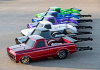 [Dış] Traxxas Drag Slash - tüm renk seçenekleri üstten dizili stüdyo görünümü